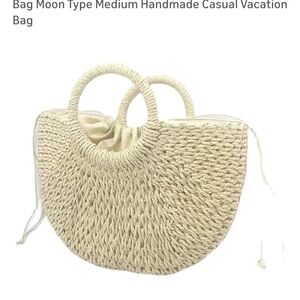 Handmade Cream Casual Vacation Bag